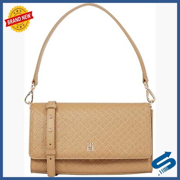 Monogram Shoulder Bag with Removable Crossbody Strap Satchel Style